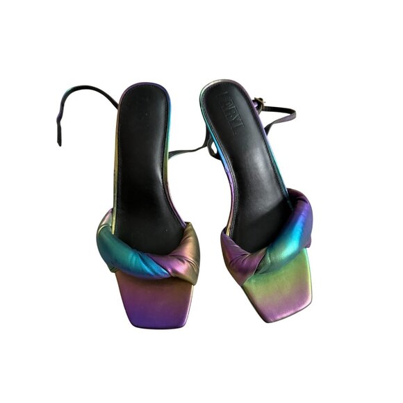 FARYLROBIN Ace Iridescent Ankle Strap Holiday Sandals Heels Size 11 NEW NWOB - Picture 6 of 6